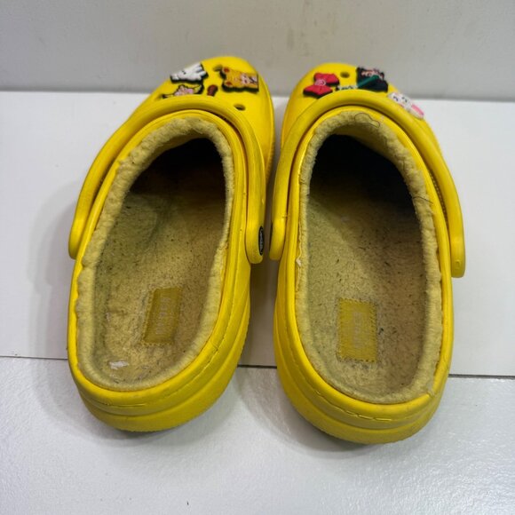 Crocs Unisex Size M7/W9 Yellow Warm Lined Clogs With Sailor Moon Jibbitz Charms - Picture 6 of 7